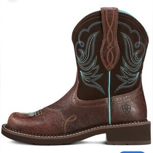 Ariat Women’s Brown Turquoise Embroidered Leather Cowboy Western Boots 10